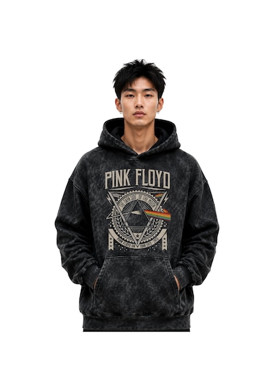 Sevbano Pink Floyd Müzik Grubu Baskılı Unisex Oversize Premium Yıkamalı H Siyah