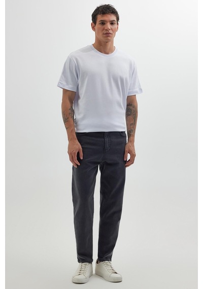 Tudors Erkek Regular Fit Bol Kesim Denim Yıkamalı Efektli Esnek Gri Jean Kot Pantolon-34494