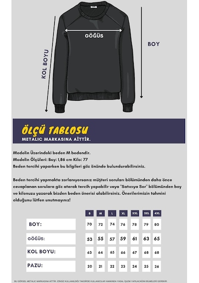 MMetalic Bisiklet Yaka Etiket Detayı İçi Pamuklu Erkek Sweatshirt Antrasit