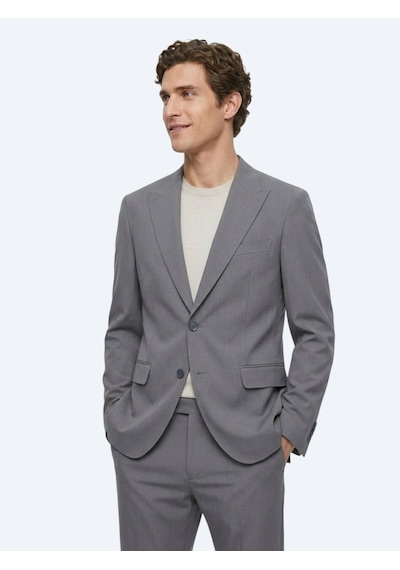 Kip Gri Düz Modern Fit Takım Elbise