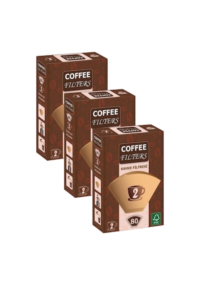 Caffeo Filters No2 80 Adet Kahve Filtre Kağıdı X 3 Adet Filtre Kağıdı