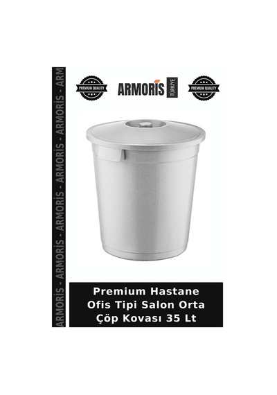 Premium Hastane Ofis Tipi Salon Orta Çöp Kovası 35 Lt