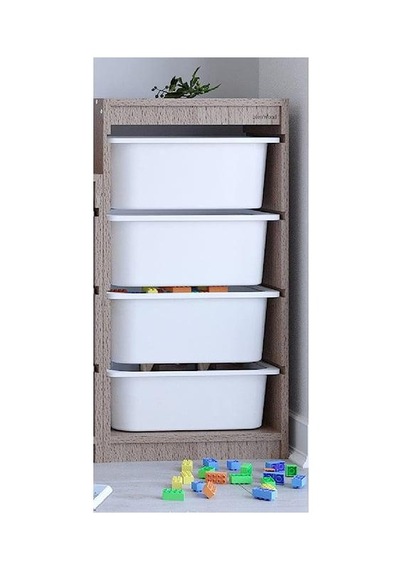 Ahşap Mdf 4 Raflı Plastik Çekmeceli Düzenleyici Asorti