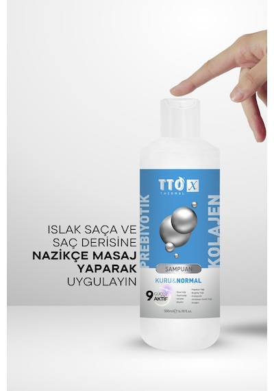 Tto X Kuru ve Normal Saçlar Için Şampuan Kolajen ve Prebiyotik 500Ml