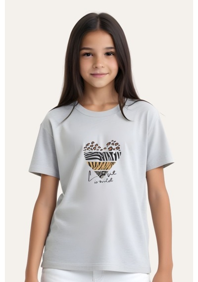 Fyk Kids Kız Çocuk Basic Baskılı T-shirt Çok Renkli