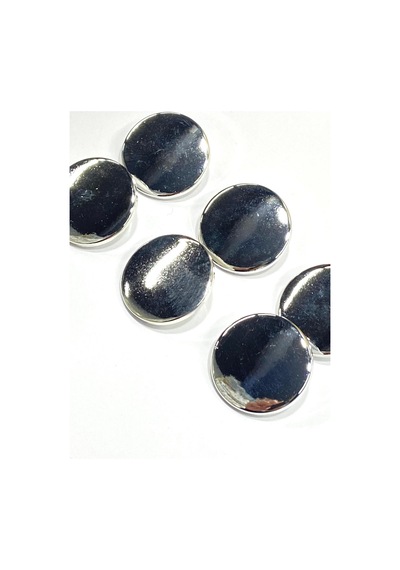 Kaban Trençkot Düğmesi / Metalize Plastik Düz Model / Gümüş 3 Cm