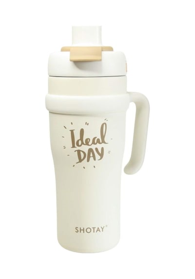 Shotay St-8919 Çift Kullanım Pipetli/rahat İçim Beyaz 1000ml Çelik Termos Diğer
