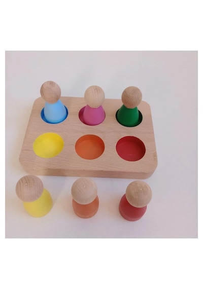 Peg Bebek Ve Tabla Eşleştirme 6 Lı Insan Figürleri Waldorf