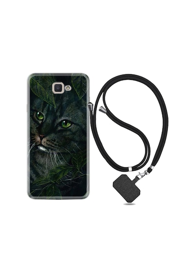 Samsung Uyumlu Galaxy J7 Prime 2 Kılıf Ipli Askılı Flowers Cat 1345