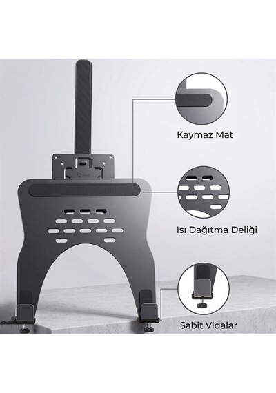 Pm-27096 Profesyonel Amortisörlü 2 Si 1 Arada Laptop Ve Monitör Standı