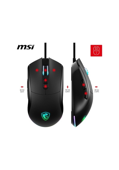 Forge Gm320 Oyuncu Mouse, 12800 Dpı Optik Sensör, Rgb Led, 7 Düğme, Usb 2.0, Siyah, 1.5m Kablo