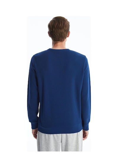 LC Waikiki Lacivert Bisiklet Yaka Uzun Kollu Baskılı Erkek Sweatshirt Çok Renkli