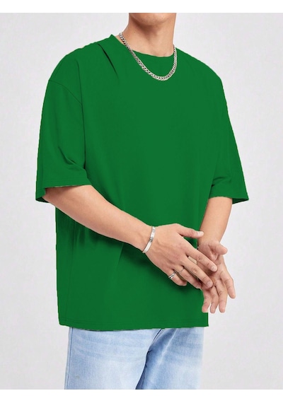 Basic Süprem T-shirt - Nefti Yeşil Oversize Bisiklet Yaka Tişört Nefti Yeşil-78210 Basic Süprem T-shirt - Nefti Yeşil Oversize Bisiklet Yaka Tişört Nefti Yeşil-78210
