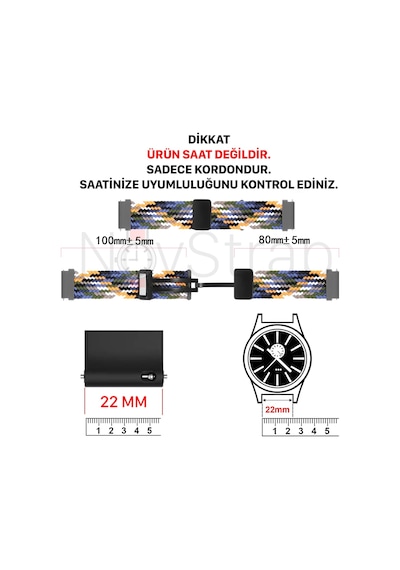Novstrap Amazfit Gtr 3-gtr 3 Pro-gtr 2-gtr 2e-gtr 47mm Uyumlu Kordon 22mm Flexible Magnet Tokalı