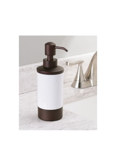Buççin Online Mağaza Sıvı Sabunluk Ahsap Tasarımlı Akrilik 7x7x21cm 325ml Akrilik Beyaz Çok Renkli