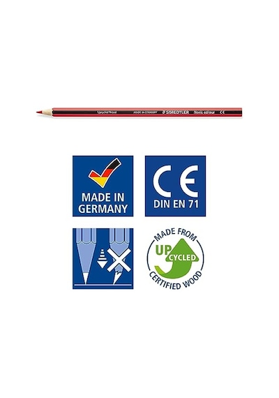 Staedtler 185 C24 Noris Color Kuru Boya 24'lü 124-Pembe