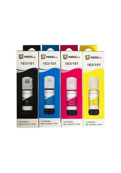Epson 103 Ecotank L6190 Uyumlu 4 Renk İthal Uyumlu Mürekkep Seti 4 X 70 Ml