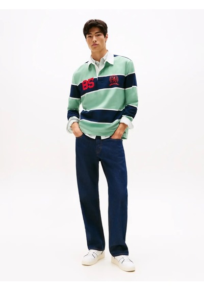 Tommy Hilfiger Tjm Rlx Strıpe Rugby, Mas Yeşil Erkek Polo T-shirt