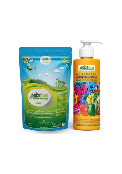 Ayrex Ekosolfarm Sıvı Ve Katı Form Solucan Gübresi, Ev Bitkileri, Çiçekli Bitkiler, Meyve Ve Sebzeler İçin Ünive 0,250