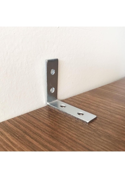 12 Adet Mobilya Eşya Dolap Duvar Sabitleyici Köşe Bağlantı L Demir Gönye Deprem Güvenliği 45x45x15mm