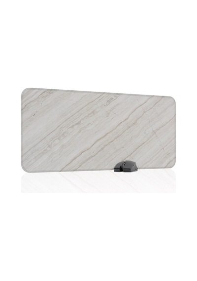 Beyaz Mermer Kaymaz Dikişli Kauçuk Oyuncu Mousepad V2 - 90x40 Xxl Gaming Mouse Pad Fare Altlığı