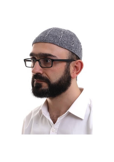 Füme Gri Kışlık Çift Renk Kadife Namaz Takkesi