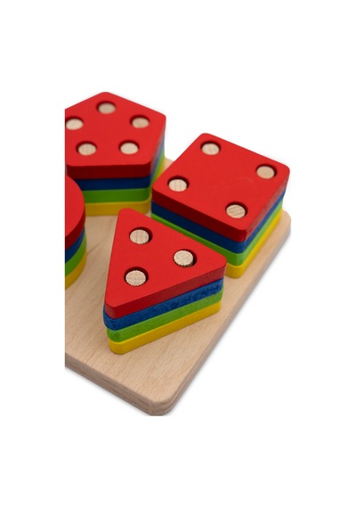 4 Lü Bultak Ahşap Geometrik Şekiller