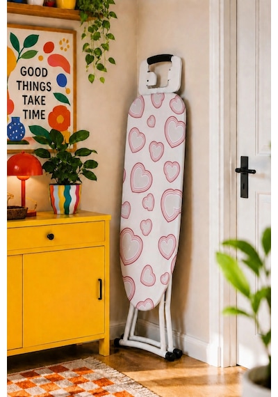 Pionny Keçeli Ütü Masası Kılıfı - 55x140 Cm - Love Çok Renkli