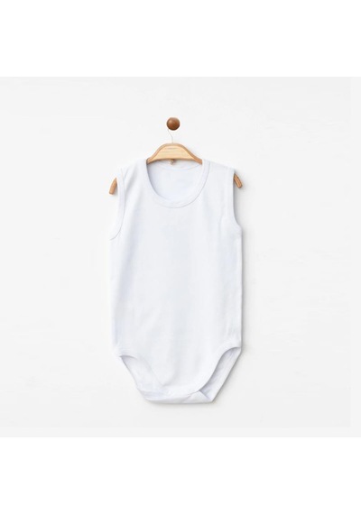 Ürünya Unisex Bebek %100 Pamuklu Kolsuz Çıtçıtlı Zıbın Beyaz