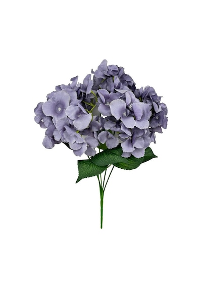 Yapay Çiçek Ortanca Çiçeği Demeti 43 Cm Açık Koyu Lila