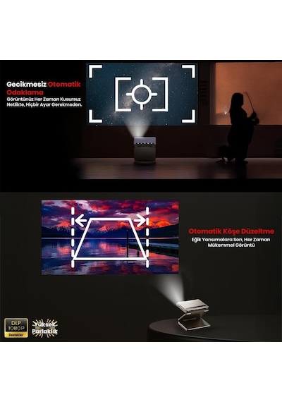 Vankyo Aurzen ZIP Katlanabilir DLP 1080P Destekli Bataryalı Projeksiyon Cihazı + AutoFocusAutoKeystone