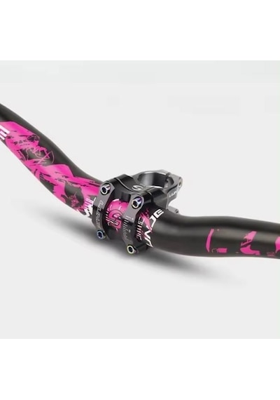 Lunje Alüminyum 31.8 780 Mm Riser Mtb Gidon Bisiklet Gidonu Siyah Pembe Siyah - Pembe