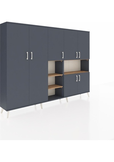 Arges Dolap 13 Raflı 7 Kapaklı 220x30x163 Antrasit-antrasit/çam Antrasıt/atlas Çam - Antrasıt Arges Dolap 13 Raflı 7 Kapaklı 220x30x163 Antrasit-antrasit/çam Antrasıt/atlas Çam - Antrasıt