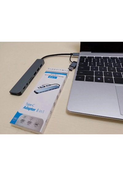 Comse 8 İn 1 Usb Type-c Usb 2.0/3.0 Audio 3.5 Tf Sd Çevirici Hub