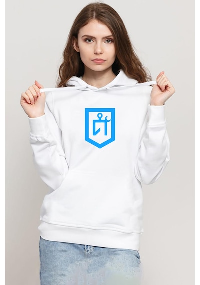 Idil Ural Tamga Beyaz Kadın 3ip Kapşonlu Sweatshirt Beyaz