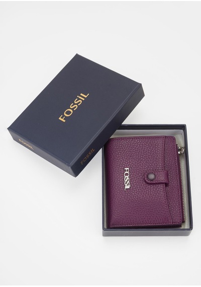 Fossil %100 Hakiki Deri El Portföyü Kartlık Mürdüm