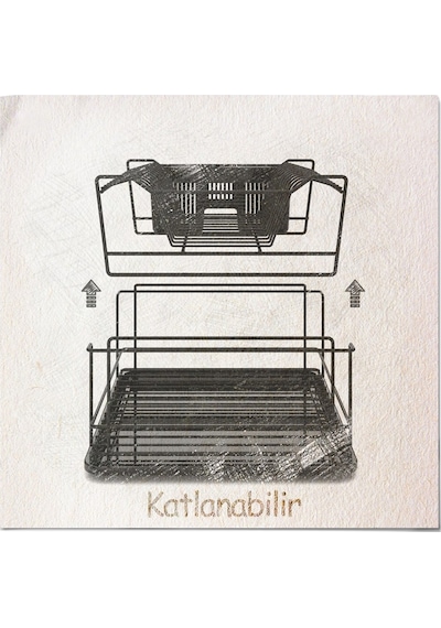 Teknotel İki Katlı Modüler Tabaklık Bulaşıklık Krom Kb010