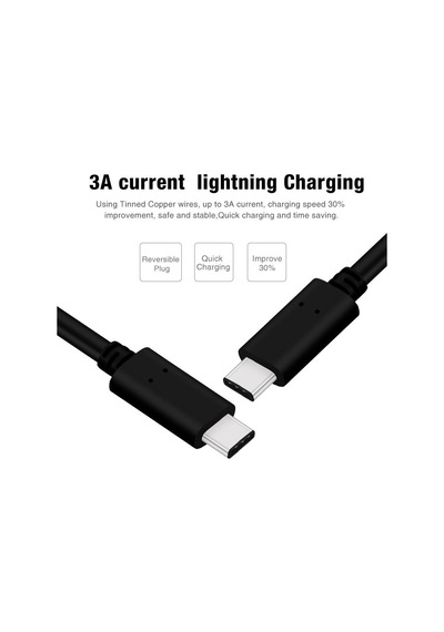 30 cm. USB 3.1 Type-C To Usb 3.1 Type-C Erkek Data & Şarj Kablo