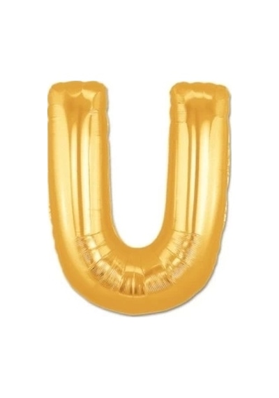 U Harf Folyo Balon Altın Renk 40 İnç Çok Renkli