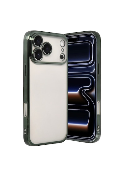 Apple iPhone  Uyumlu - 17 Pro Max Razer Lensli Silikon - Yeşil