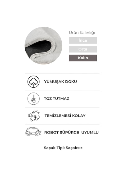 Yüksek Kalite Ekstra Yumuşak Kaymaz Özel Tabanlı Tavşan Peluş Halı Gri