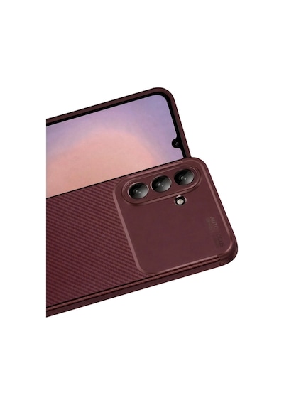 Samsung Galaxy Uyumlu A36 Kılıf Auto Focus Karbon Kapak - Bordo İtdark55928