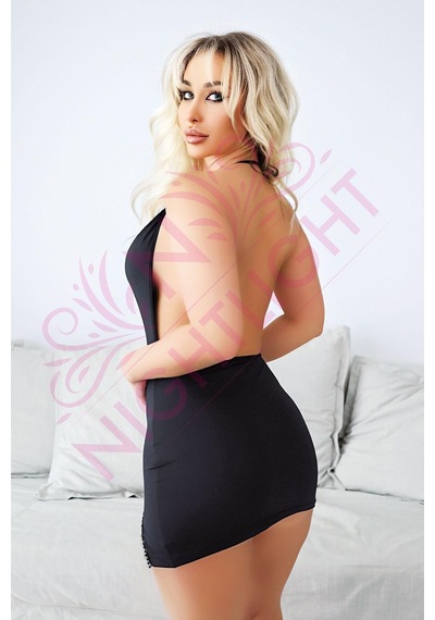 Hadpols Özel Seri Siyah Mini Fantazi Gecelik Askılı Giysi Gece Giyimi Giyisi Model Kombin