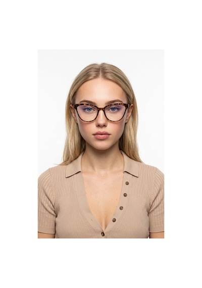 Cat Eye Optik Çerçeve Uyumlu Blue Block Narina Gözlük Leopar Çerçeve Şeffaf