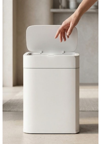 Porsima Me03 Hareket Sensörlü Sessiz Kapatma Çöp Kutusu Banyo Mutfak Çöp Kovası Kapaklı Banyo Çöp Kovası 22Lt