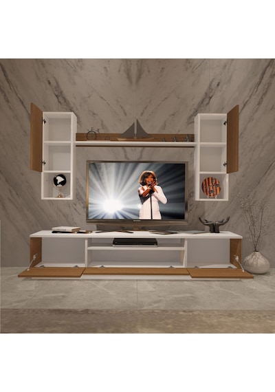 Decoraktiv Trendstyle 5das Slm Tv Ünitesi Tv Sehpası Beyaz - Ceviz Decoraktiv Trendstyle 5das Slm Tv Ünitesi Tv Sehpası Beyaz - Ceviz