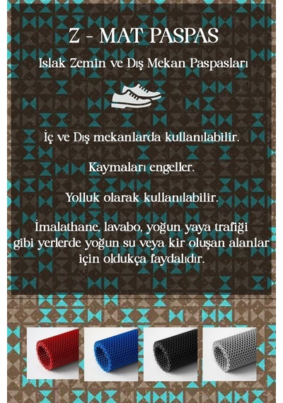 İşyeri Paspası Dükkan Önü Su Emici Kapı Paspası Zmat Paspas Islak Zemin Mavi