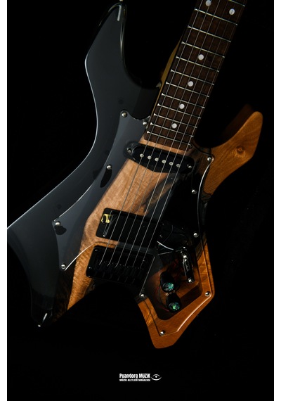 Elektro Gitar X Kasa Custom Epoksi & Yıllanmış Ağaç Kişiye Özel Yıllanmış Ceviz Şeffaf