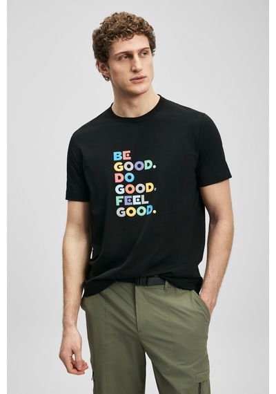 Lufian Good Modern Grafik T- Shirt Siyah Siyah 111020290100100