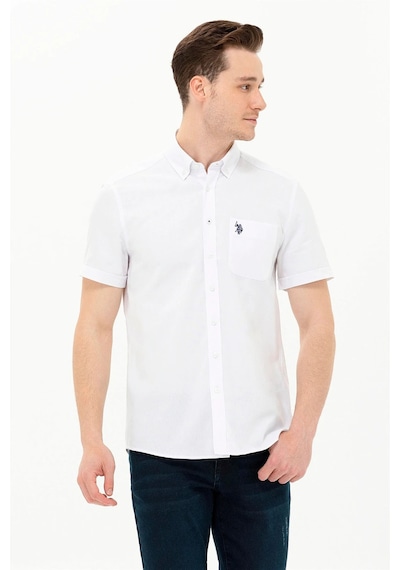 U.s. Polo Assn. Erkek Kısa Kollu Gömlek 1571442 Beyaz